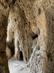 arched passage in the rock under the vaults of the shell rock