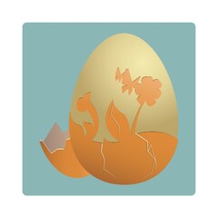 egg shell cracked in the shape of a garden