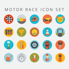 set of motor race icons