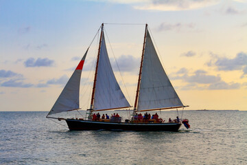 sunset sail on the ocean