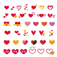 Heart icon illustration set