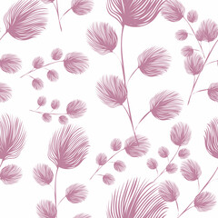 Feather Pink duster design pattern. Vector illustration seamless pattern