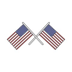 usa crossed flags