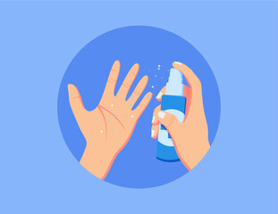 Hand sanitizer in flat design