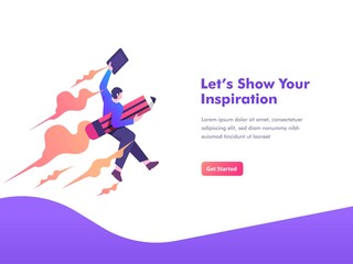 Obraz premium creator skill up and art exploration concept illustration