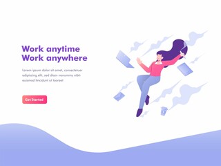 freelance, flexibility and mobile working concept illustration