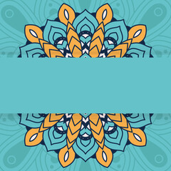 decorative floral mandala with green background