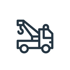 Fototapeta na wymiar crane truck icon vector from public transportation concept. Thin line illustration of crane truck editable stroke. crane truck linear sign for use on web and mobile apps, logo, print media.