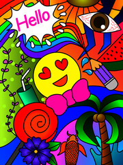 Doodle graphic art for decoration.