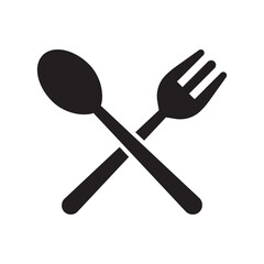 Spoon and fork icon vector illustration.