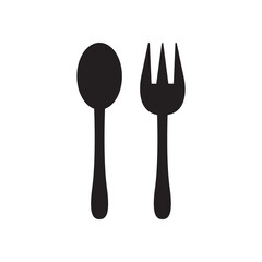 Spoon and fork icon vector illustration.