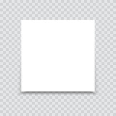 White sheet of paper on a transparent background. Vector