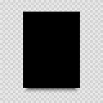 Black sheet of paper on a transparent background. Vector.
