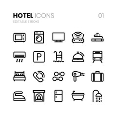 Hotel Line Icons