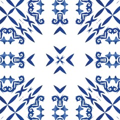 Ornamental azulejo portugal tiles decor.