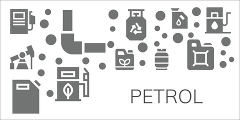 Modern Simple Set of petrol Vector filled Icons