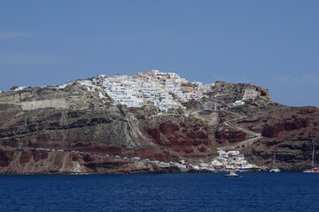 the town on the cliff, Santorini island in Greece, Europe