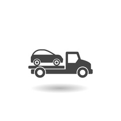 Towed car icon with shadow