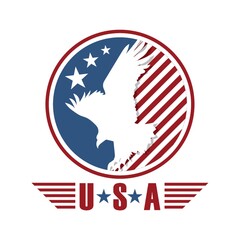 usa label with eagle