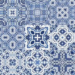 Ethnic ceramic tiles in portuguese azulejo.