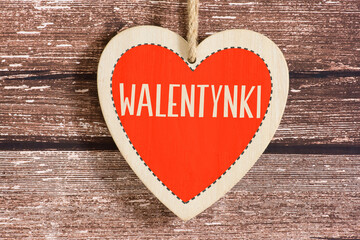 Ein Herz und Valentinstag in Polen