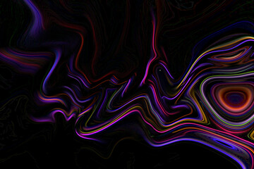Motion curve line on black background, color neon abstract background

