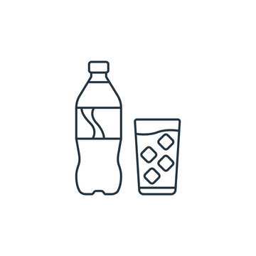 softdrinks icon vector from birthday party concept. Thin line illustration of softdrinks editable stroke. softdrinks linear sign for use on web and mobile apps, logo, print media.