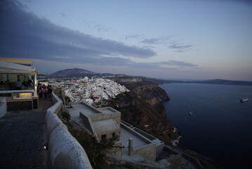 Fototapeta na wymiar beautiful landscape of Santorini island in Thira, Greece, Europe