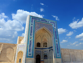 The portal of  mosque named  Poi Kalon at Bukhara Uzbekistan