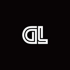 DL monogram logo with abstract line