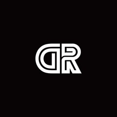 DR monogram logo with abstract line