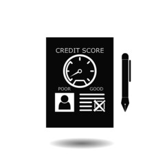 Credit score icon with shadow