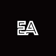 EA monogram logo with abstract line