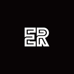 Obraz premium ER monogram logo with abstract line
