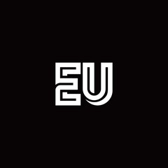 EU monogram logo with abstract line