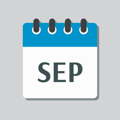 Vector icon day calendar, autumn month September