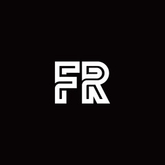 FR monogram logo with abstract line