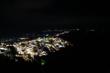 beautiful night view in santorini island, Greece, Europe