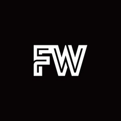 FW monogram logo with abstract line