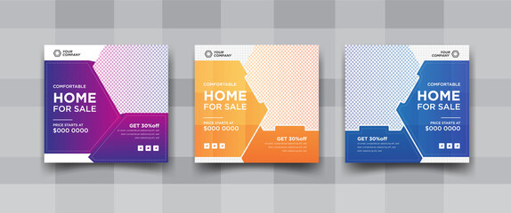 Elegant comfortable home sale social media post design	