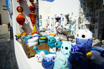 The souvenir shop in Santorini island, Greece, Europe