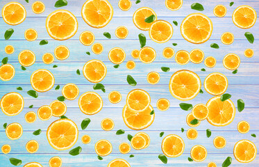 The pattern for placing oranges used as a background.