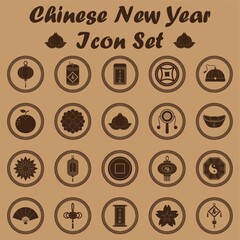 chinese new year icon set