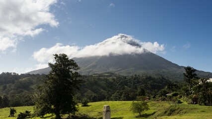 View from the Arenal Volcano with clouds - Costa Rica