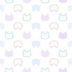Cute cat seamless pattern background