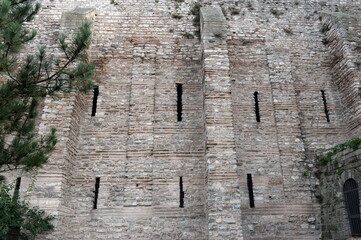 The walls of ancient Constantinople. Anemas Prison. Istanbul. Turkey