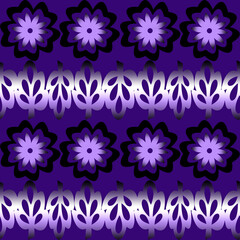 An illustration consisting of graphic elements, flowers, leaves, and geometric shapes. Ornament close-up. Resource for printing on paper or fabric, seamless background.