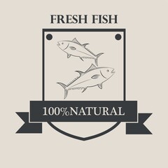 hundred percent fresh fish label