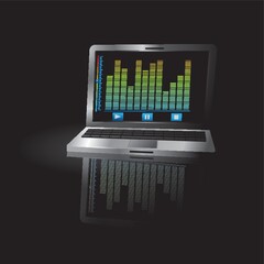 equalizer on laptop screen
