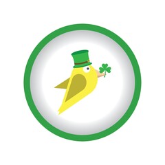 bird wearing leprechaun hat